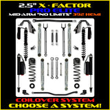 Rock Krawler 2.5" X-Factor PRO ELITE COILOVER "No Limits" Mid-Arm Suspension System for Jeep Wrangler JLU (392 Models)
