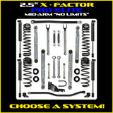 Rock Krawler 2.5" X-Factor PRO ELITE "No Limits" Mid-Arm Suspension System for Jeep Wrangler JL (Gas Models)
