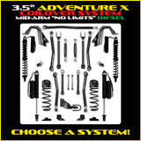 Rock Krawler 3.5" Adventure - X COILOVER "No Limits" Mid-Arm Suspension System for Jeep Wrangler JLU (Diesel Models)