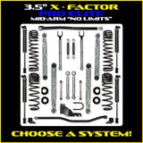 Rock Krawler 3.5" X-Factor PRO ELITE "No Limits" Mid-Arm Suspension System for Jeep Wrangler JL (Gas Models)