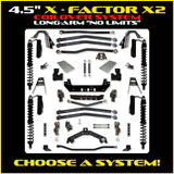 Rock Krawler 4.5" X-Factor X2 COILOVER "No Limits" Long-Arm Suspension System for Jeep Wrangler JLU (Gas Models)