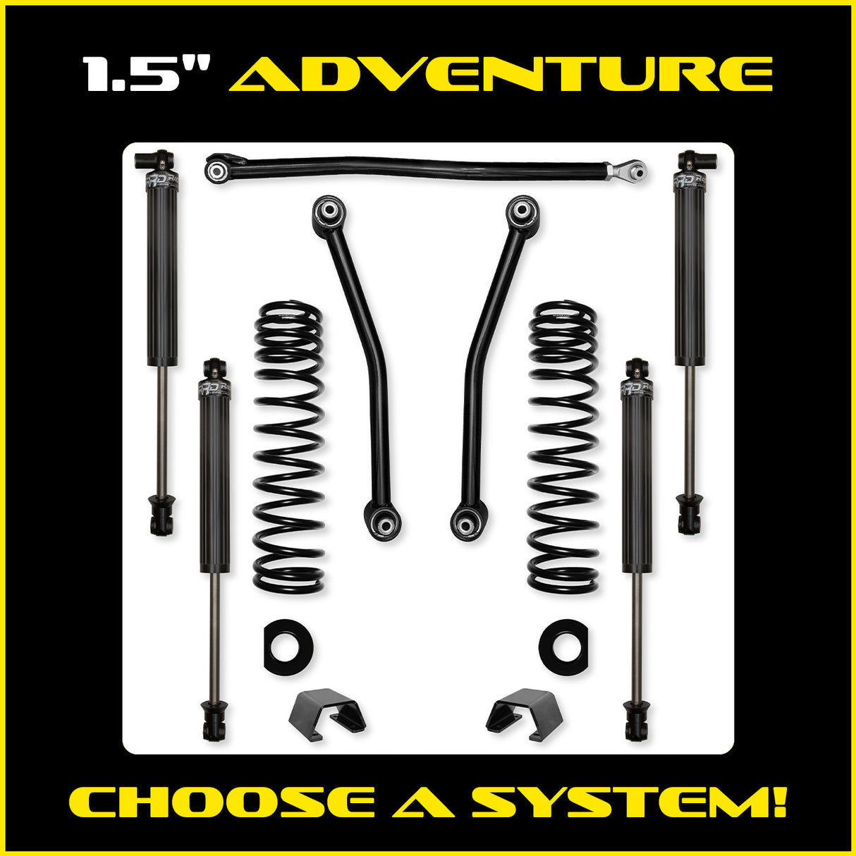 Rock Krawler 1.5" Adventure Mid-Arm Suspension System for Jeep Gladiator JT (Gas Models)