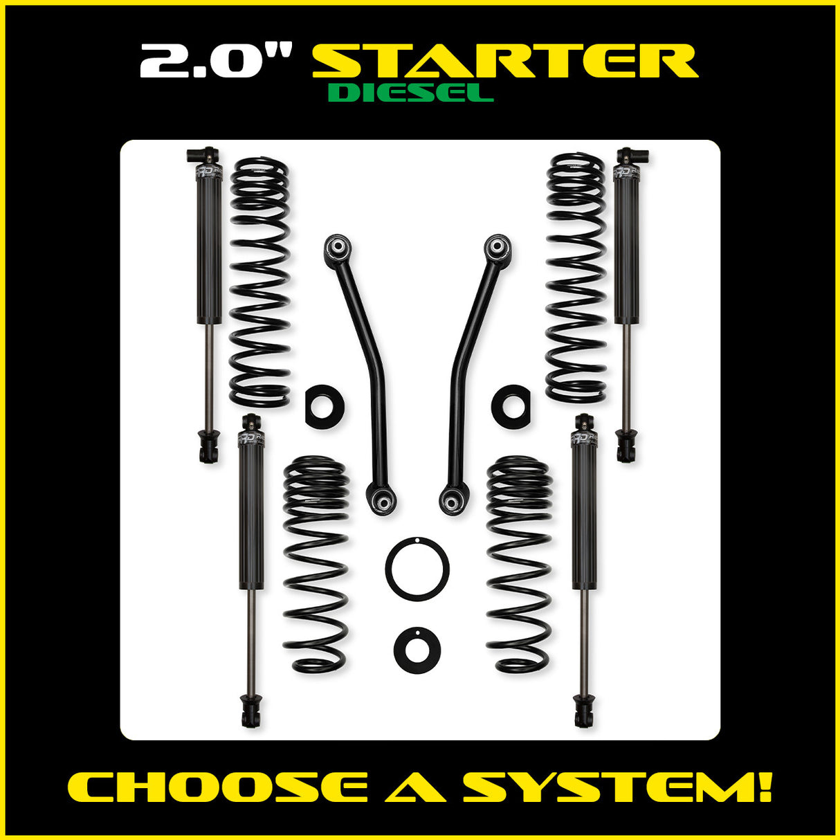 Rock Krawler 2.0" Starter Suspension System for Jeep Gladiator JT (Diesel Models)