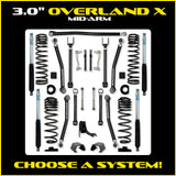 Rock Krawler 3.0" Overland X Mid-Arm Suspension System for Jeep Gladiator JT (Gas Models)