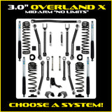Rock Krawler 3.0" Overland X "No Limits" Mid-Arm Suspension System for Jeep Gladiator JT (Gas Models)