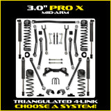 Rock Krawler 3.0" PRO - X Mid-Arm Suspension System for Jeep Gladiator JT (Gas Models)