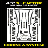 Rock Krawler 4.5" X-Factor "No Limits" Mid-Arm Suspension System for Jeep Gladiator JT (Gas Models)