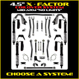 Rock Krawler 4.5" X-Factor COILOVER "No Limits" Mid-Arm Suspension System for Jeep Gladiator JT (Gas Models)