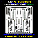 Rock Krawler 4.5" X-Factor PRO ELITE "No Limits" Mid-Arm Suspension System for Jeep Gladiator JT (Diesel Models)