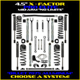 Rock Krawler 4.5" X-Factor PRO ELITE "No Limits" Mid-Arm Suspension System for Jeep Gladiator JT (Gas Models)