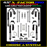 Rock Krawler 4.5" X-Factor PRO COILOVER "No Limits" Mid-Arm Suspension System for Jeep Gladiator JT (Diesel Models)