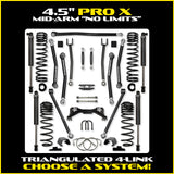 Rock Krawler 4.5" PRO - X "No-Limits" Mid-Arm Suspension System for Jeep Gladiator JT (Gas Models)