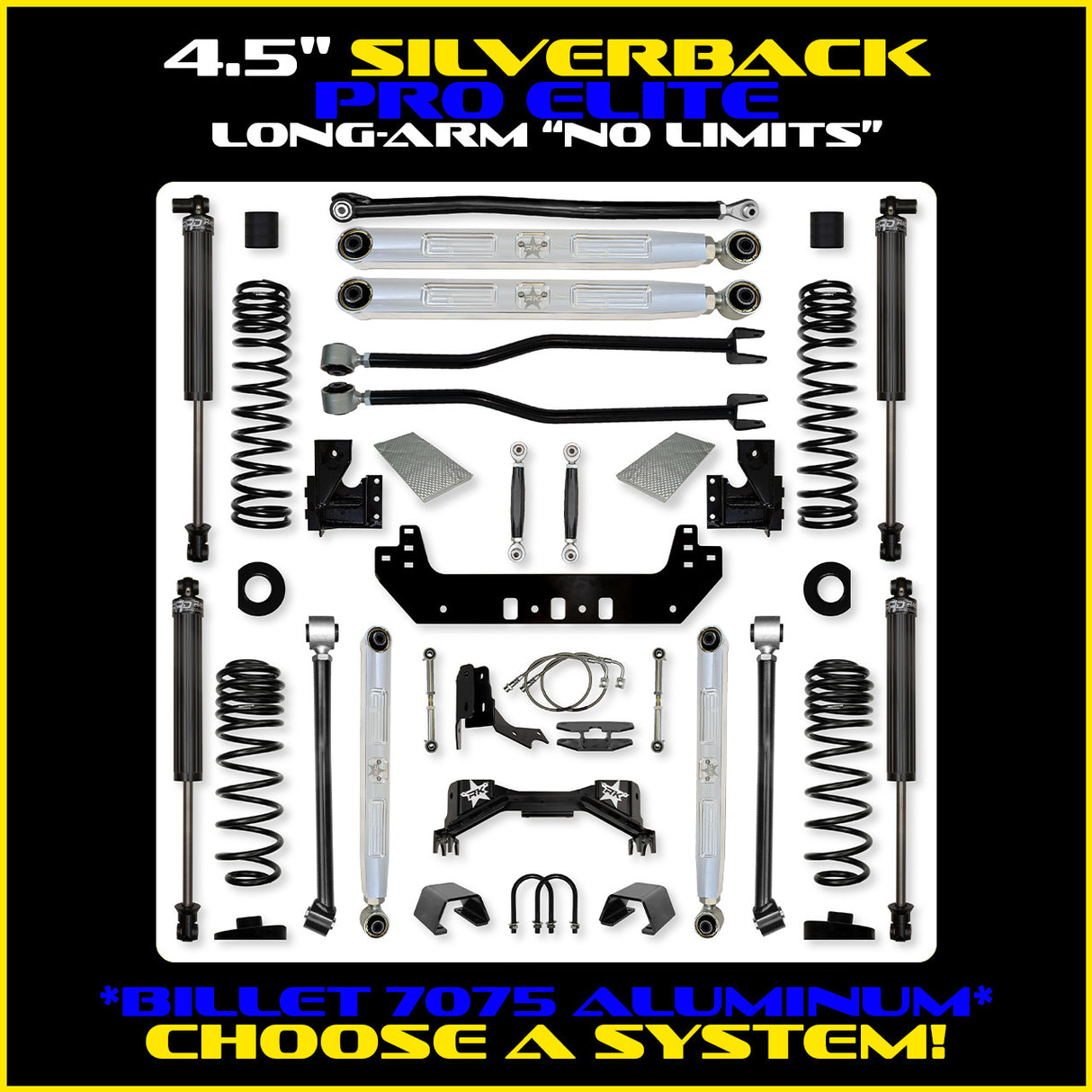 Rock Krawler 4.5" Silverback PRO ELITE "No Limits" Long-Arm Suspension System for Jeep Gladiator (Gas Models)