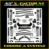 Rock Krawler 4.5" X-Factor X2 "No Limits" Long-Arm Suspension System for Jeep Gladiator JT (Diesel Models)