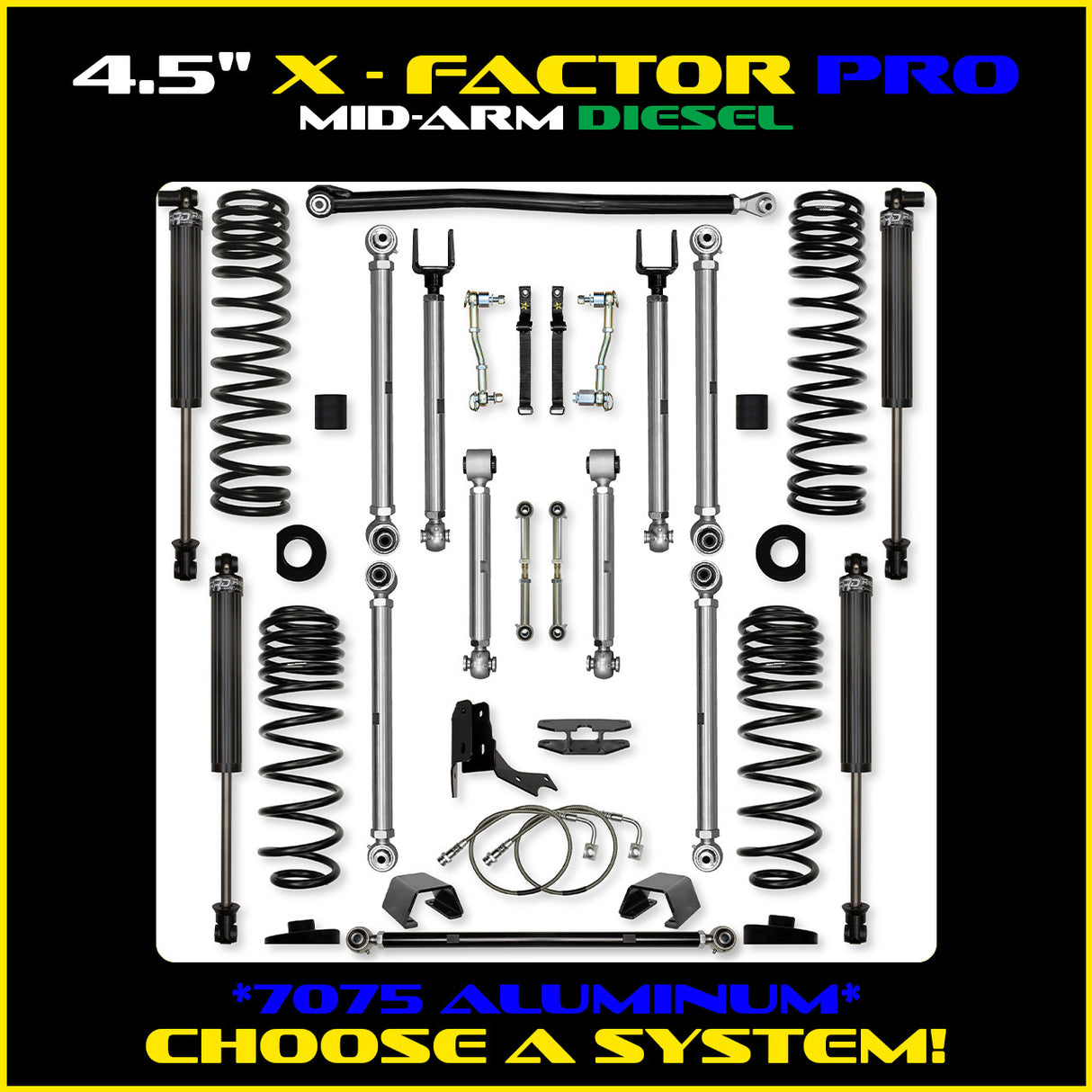 Rock Krawler 4.5" X-Factor PRO Mid-Arm Suspension System for Jeep Gladiator JT (Diesel Models)