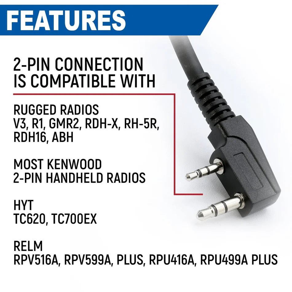BUNDLE - Rugged GMR2 PLUS - GMRS / FRS Two Way Handheld Radio with Hand Mic