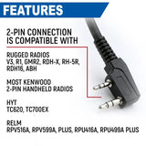 BUNDLE - Rugged GMR2 PLUS - GMRS / FRS Two Way Handheld Radio with Hand Mic